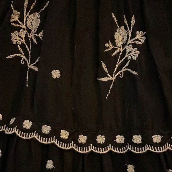 Black Floral Embroidered Mini Dress - Picture 2 of 5